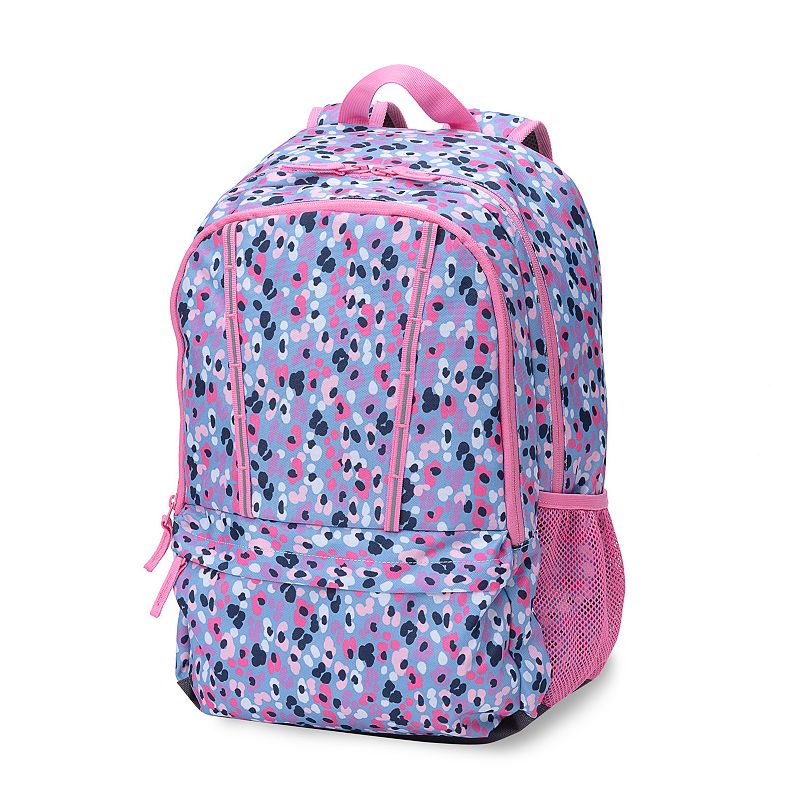 Lands' End Kids ClassMate Large Backpack, Colrful Cheetah Blue