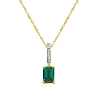 Jewelexcess 14K Gold Over Sterling Silver Lab Created Gemstone Pendant Necklace