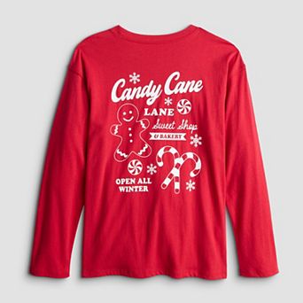Girls 6-20 SO® Long Sleeve Oversized Holiday Graphic Tee in Regular & Plus Size