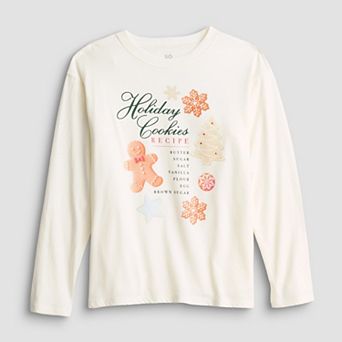 Girls 6-20 SO® Long Sleeve Oversized Holiday Graphic Tee in Regular & Plus Size
