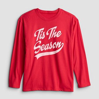 Girls 6-20 SO® Long Sleeve Oversized Holiday Graphic Tee in Regular & Plus Size