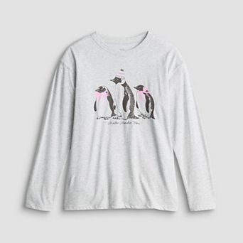 Girls 6-20 SO® Long Sleeve Oversized Holiday Graphic Tee in Regular & Plus Size