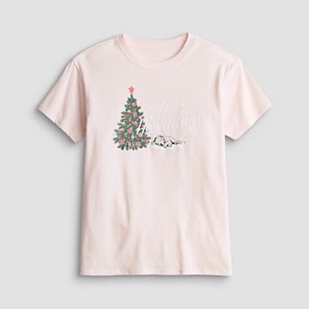 Girls 6-20 SO® Short Sleeve Oversized Holiday Graphic Tee in Regular & Plus Size