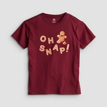 Girls 6-20 SO® Short Sleeve Oversized Holiday Graphic Tee in Regular & Plus Size