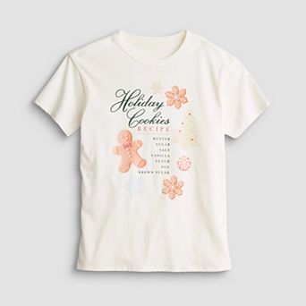Girls 6-20 SO® Short Sleeve Oversized Holiday Graphic Tee in Regular & Plus Size