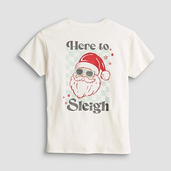 Girls 6-20 SO® Short Sleeve Oversized Holiday Graphic Tee in Regular & Plus Size