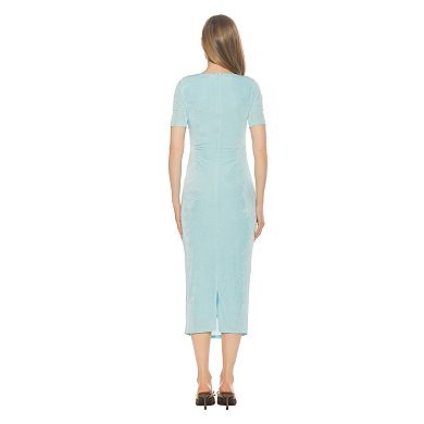 Women's ALEXIA ADMOR Short Sleeve Ruched Midi Dress