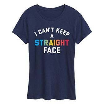 Women's I Can't Keep A Straight Face Pride Graphic Tee
