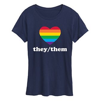 Women's They Them Pronouns Pride Graphic Tee