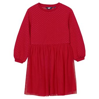 Girls 2-16 Lands' End Long Sleeve Mixed Media Dress