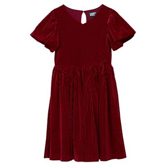 Girls 7-16 Lands' End Bubble Sleeve Velour Dress