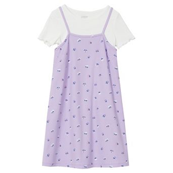 Girls Lands' 2-16 End Floral Slip Dress With Ribbed Knit Tee Set