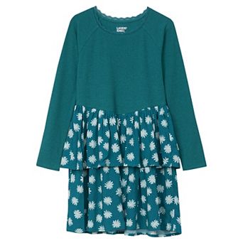Girls 2-16 Lands' End Long Sleeve Ribbed Tiered Dress