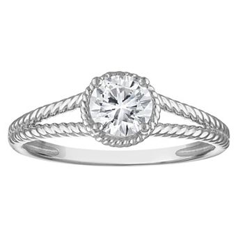 Lab Luxury Sterling Silver 5/8 Carat T.W. Lab-Grown Diamond Ring