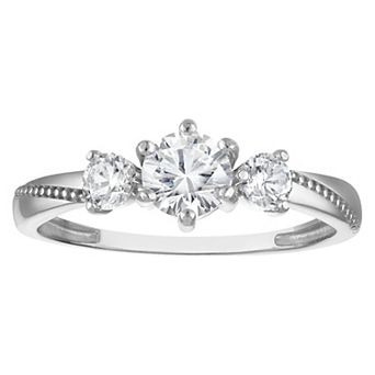 Lab Luxury Sterling Silver 3/4 Carat T.W. Lab-Grown Diamond Ring