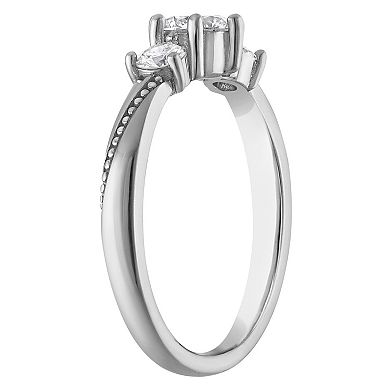Lab Luxury Sterling Silver 3/4 Carat T.W. Lab-Grown Diamond Ring
