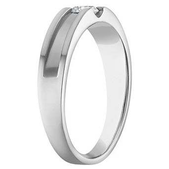 Lab Luxury Men's Sterling Silver 1/3 Carat T.W. Lab-Grown Diamond Ring