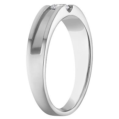 Lab Luxury Men's Sterling Silver 1/3 Carat T.W. Lab-Grown Diamond Ring