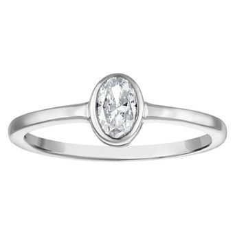 Lab Luxury Sterling Silver 1/2 Carat T.W. Lab-Grown Diamond Ring