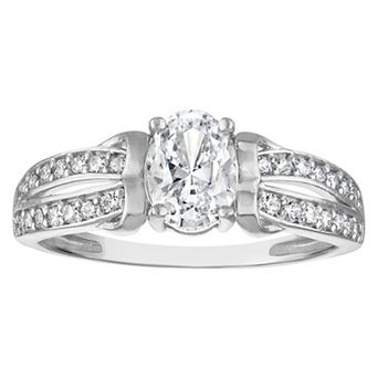 Lab Luxury Sterling Silver 1 Carat T.W. Lab-Grown Diamond Ring