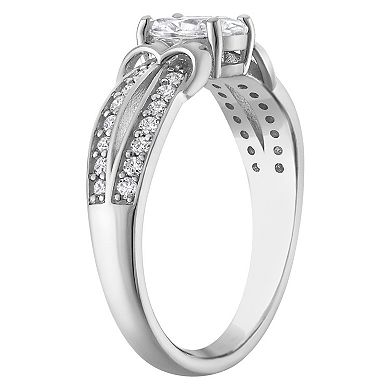 Lab Luxury Sterling Silver 1 Carat T.W. Lab-Grown Diamond Ring