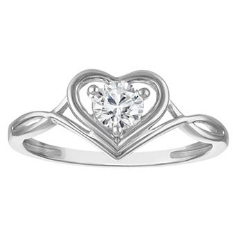 Lab Luxury Sterling Silver 1/3 Carat T.W. Lab-Grown Diamond Ring