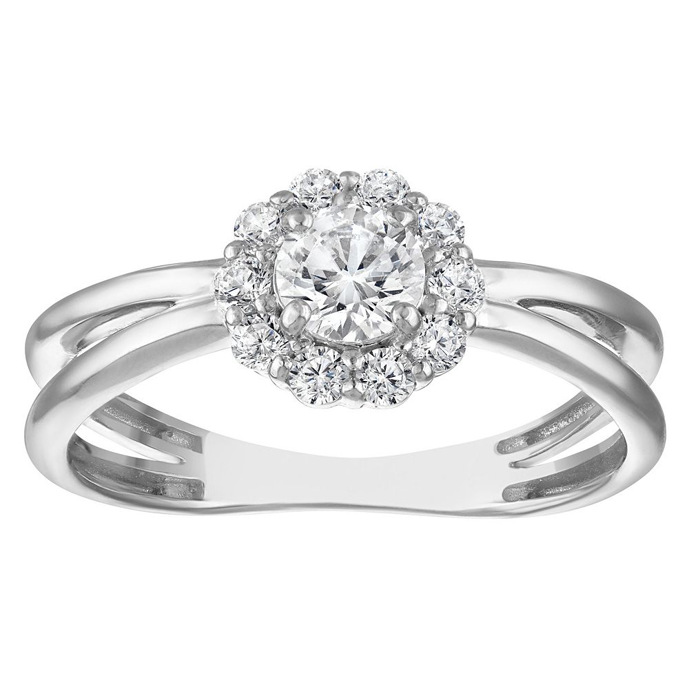Lab Luxury Sterling Silver 5/8 Carat T.W. Lab Grown Diamond Ring