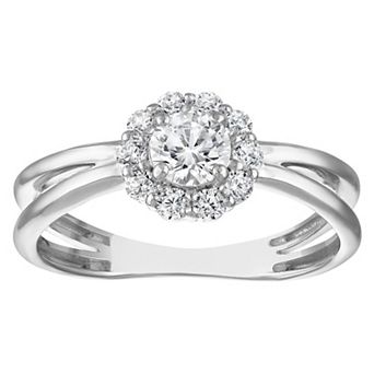 Lab Luxury Sterling Silver 5/8 Carat T.W. Lab Grown Diamond Ring