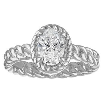 Lab Luxury 1 Carat T.W. Lab-Grown Diamond Rope Ring