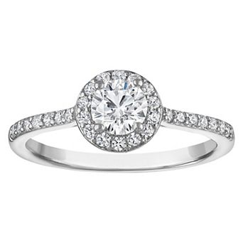 Lab Luxury 3/4 Carat T.W. Lab-Grown Diamond Halo Ring