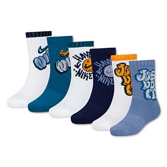 Kids Nike "Just Do It." Dri-FIT 6-Pack Crew Socks