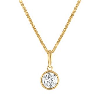 Lab Luxury 10k Gold 3/4 Carat T.W. Lab-Grown Diamond Pendant Necklace