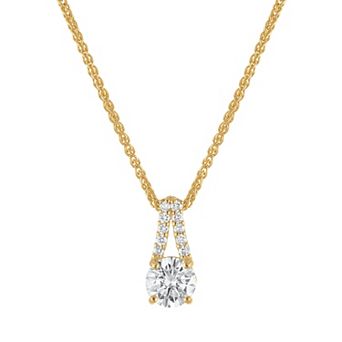 Lab Luxury 10k Gold 1/2 Carat T.W. Lab-Grown Diamond Pendant Necklace