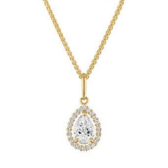 Lab Luxury 10k Gold 1/2 Carat T.W. Lab Grown Diamond Pendant Necklace
