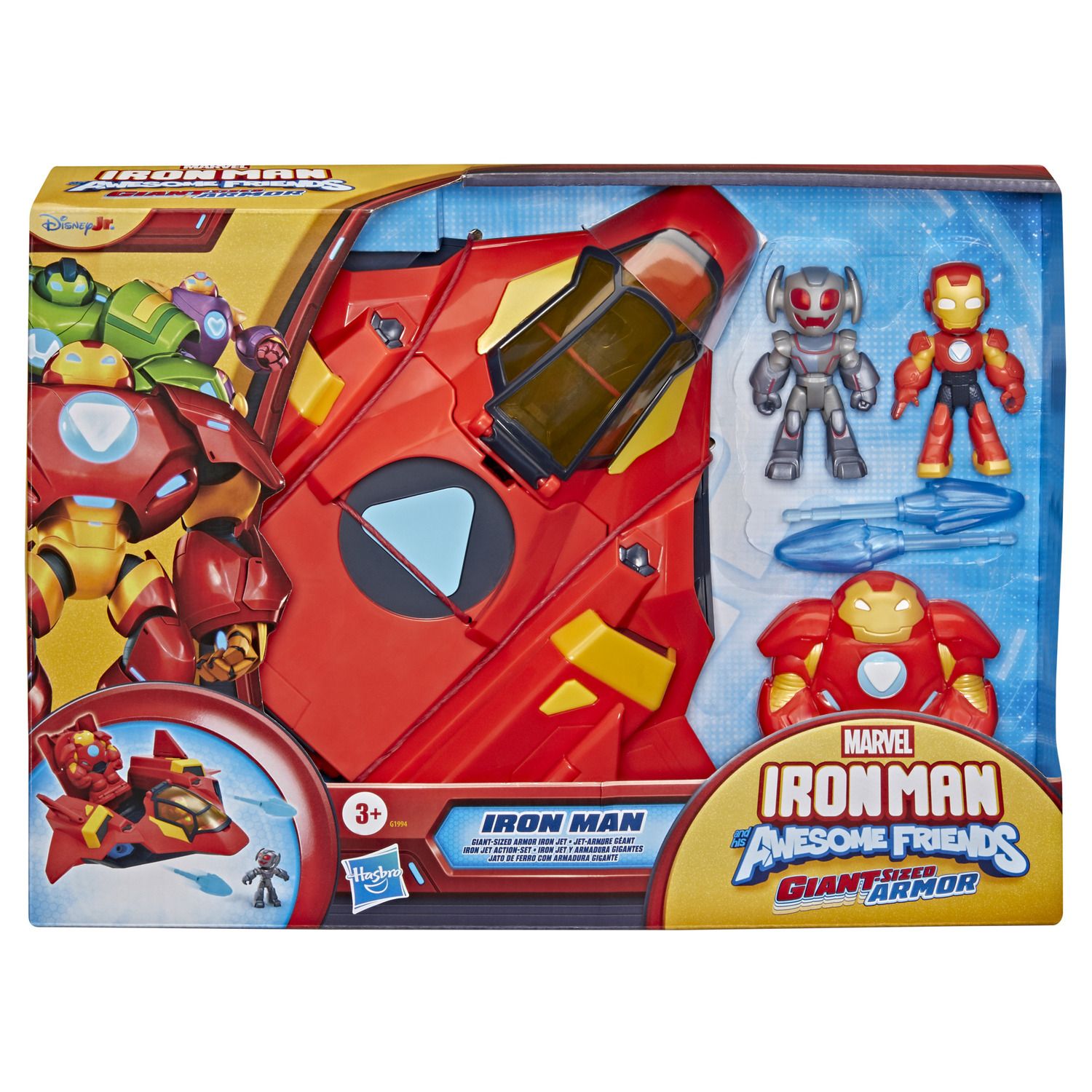 Детские фигурки Disney Jr. Series Marvel's Iron Man & His Awesome Friends Giant-Sized Armor Iron Jet by Hasbro — фото 2