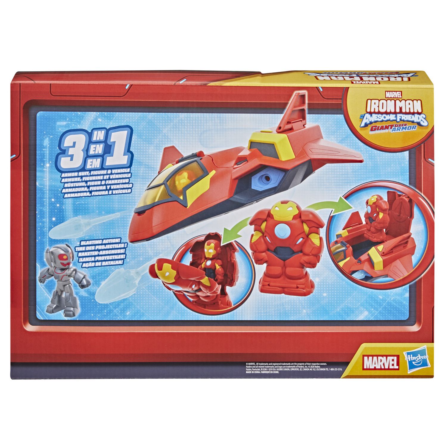 Детские фигурки Disney Jr. Series Marvel's Iron Man & His Awesome Friends Giant-Sized Armor Iron Jet by Hasbro — фото 5