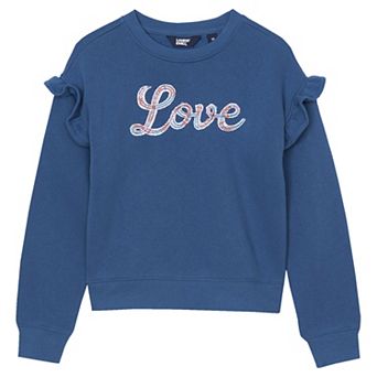 Girls 2-16 Lands' End Long Sleeve Ruffle Sweatshirt