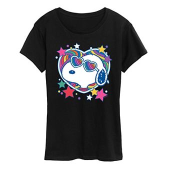 Women's Peanuts Snoopy Groovy Heart Pride Graphic Tee