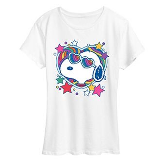 Women's Peanuts Snoopy Groovy Heart Pride Graphic Tee