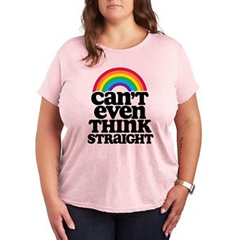 Plus Size Can't Even Think Straight Pride Graphic Tee