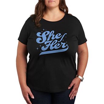 Plus Size She Her Pride Graphic Tee