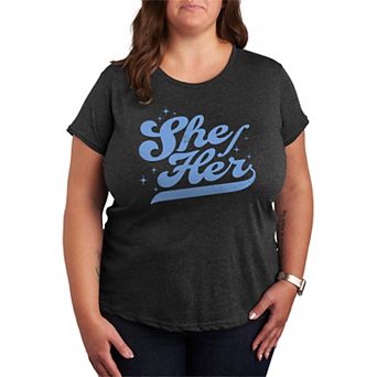 Plus Size She Her Pride Graphic Tee