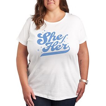Plus Size She Her Pride Graphic Tee