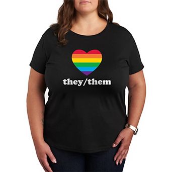 Women's Plus They Them Pronouns Graphic Tee
