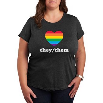Women's Plus They Them Pronouns Graphic Tee