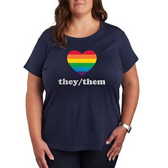 Women's Plus They Them Pronouns Graphic Tee
