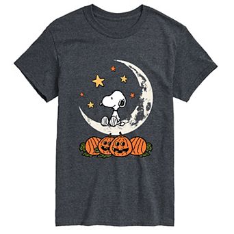 Big & Tall Peanuts Snoopy & Pumpkins Halloween Moon Graphic Tee