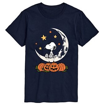 Big & Tall Peanuts Snoopy & Pumpkins Halloween Moon Graphic Tee