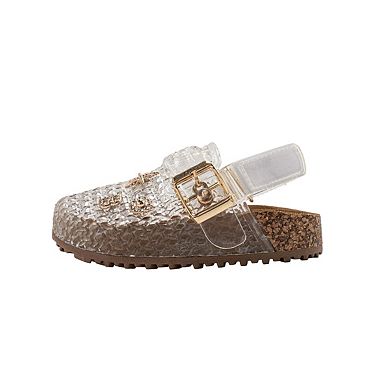 bebe Toddler Girls Jelly Clogs with Back Strap and Buckle Detail