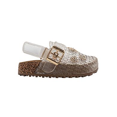 bebe Toddler Girls Jelly Clogs with Back Strap and Buckle Detail